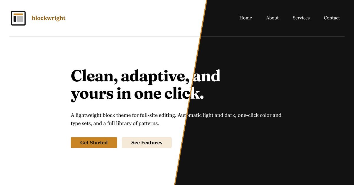 Blockwright: a free block theme with theme.json as its single source of truth